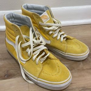 Converse high tops, yellow suede